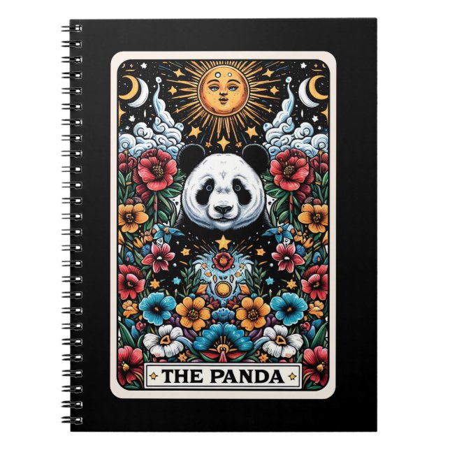 Caderno Espiral Notebook Panda Spirit Tarot Card (Frente)