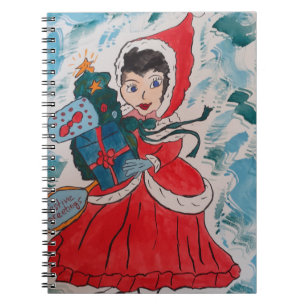 Caderno Espiral Notebook Papai noel Helper Christmas Spiral