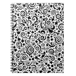 Caderno Espiral Notebook para círculos espirais monocromáticos