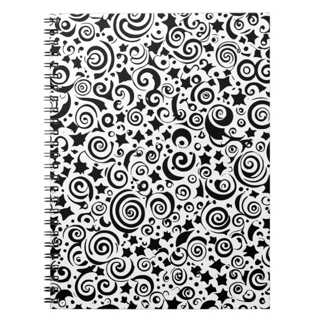 Caderno Espiral Notebook para círculos espirais monocromáticos (Frente)
