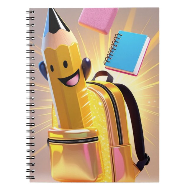 Caderno Espiral Notebook para crianças na escola | Escola de diver (Frente)