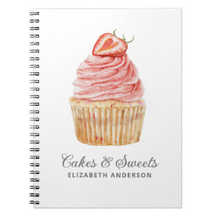 Caderno Espiral Notebook para Cupcake de pastelaria de chef