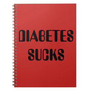 Caderno Espiral Notebook para diabetes vermelha