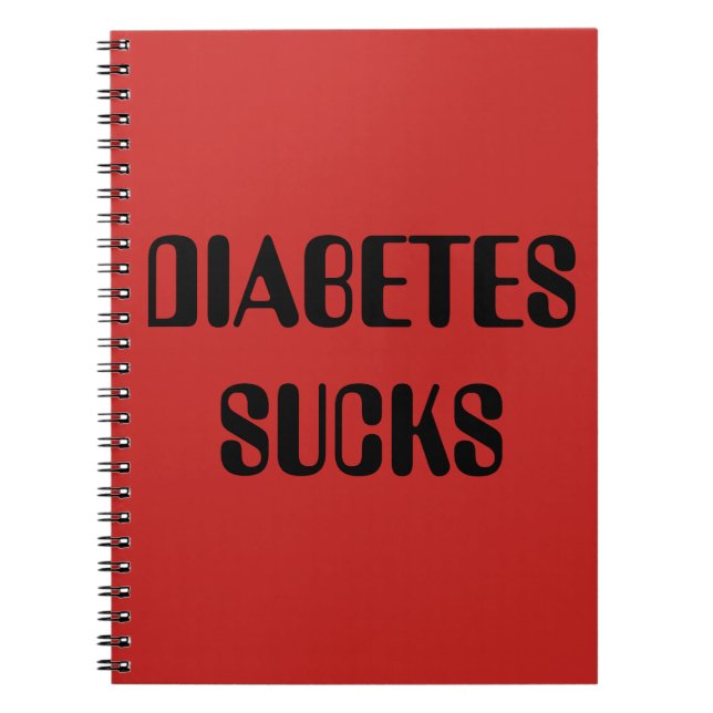 Caderno Espiral Notebook para diabetes vermelha (Frente)
