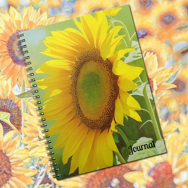 Caderno Espiral Notebook para Diário de Jardim de Girassol (A Sunflower Journal Spiral Notebook)