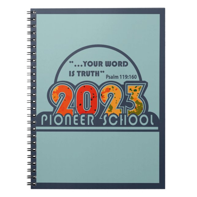 Caderno Espiral Notebook para escola pioneira de 2023 (Frente)