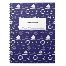 Caderno Espiral Notebook para estudantes de temas náuticos
