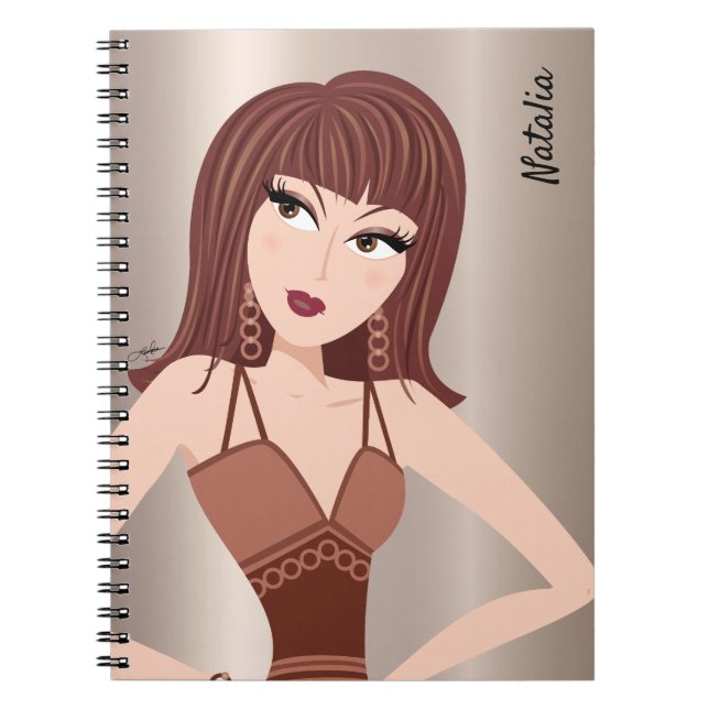 Caderno Espiral Notebook para garota esperta de vitamina Brunette (Frente)