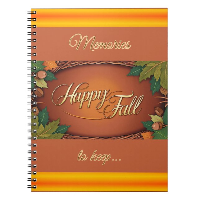 Caderno Espiral Notebook para memórias de queda feliz (Frente)