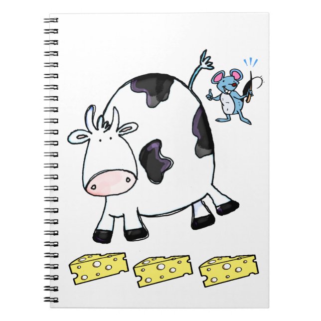 Caderno Espiral Notebook para mouse de queijo de vaca (Frente)