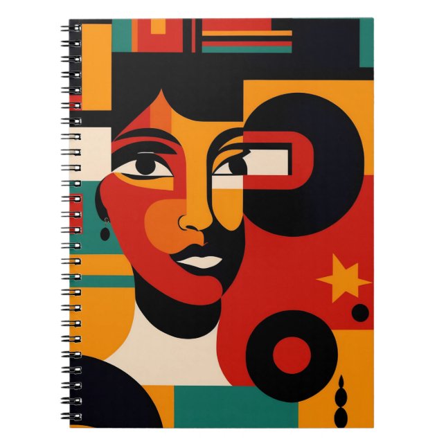 Caderno Espiral Notebook para mulher Abstrato a negrito (Frente)