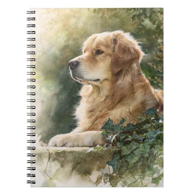 Caderno Espiral Notebook para ouro Retriever Garden (Frente)