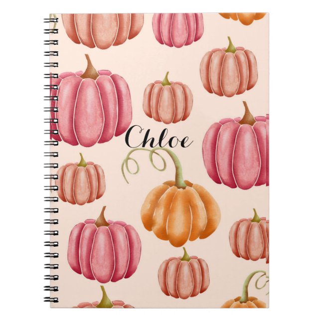 Caderno Espiral notebook para outono+autum, bombas (Frente)