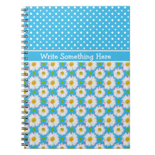 Caderno Espiral Notebook para personalizar: Polkas, Visitas em Azu