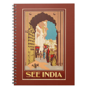 Caderno Espiral Notebook para Poster de viagens Índia