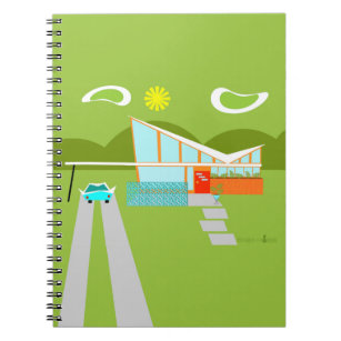 Caderno Espiral Notebook para Primaveras de palma retrô