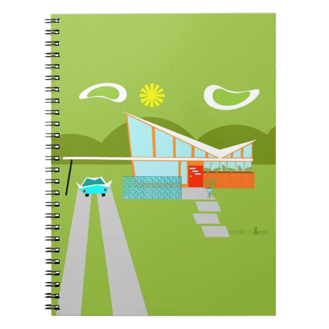 Caderno Espiral Notebook para Primaveras de palma retrô (Frente)