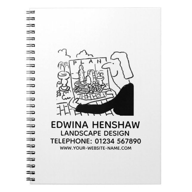 Caderno Espiral Notebook para Promocional Design de jardim e paisa (Frente)