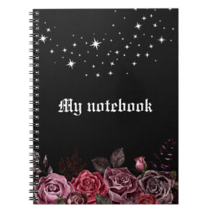 Caderno Espiral Notebook para Rosas de meia-noite - Diário gótico