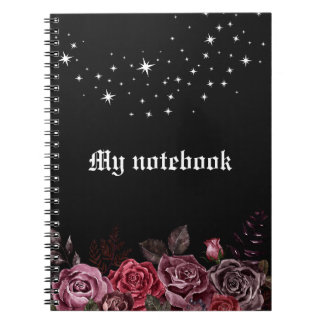 Caderno Espiral Notebook para Rosas de meia-noite - Diário gótico