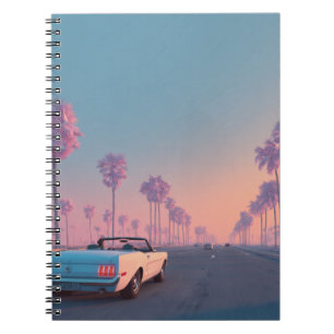 Caderno Espiral Notebook para unidade de estrada Palm Pastel