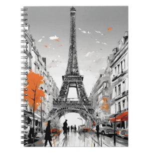 Caderno Espiral Notebook Paris Elegance - Eiffel Tower Cityscape