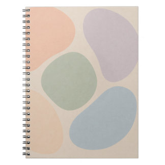 Caderno Espiral Notebook Pastel Abstrato - Boho Minimalista