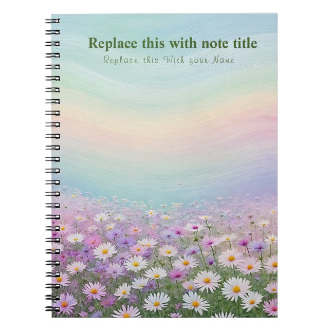 Caderno Espiral Notebook Pastel Floral rico (Frente)