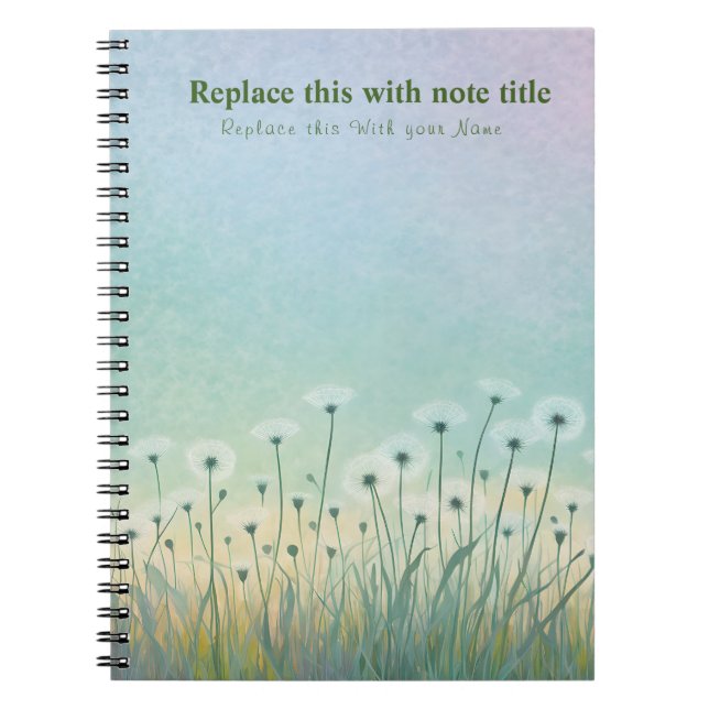Caderno Espiral Notebook Pastel Floral rico (Frente)
