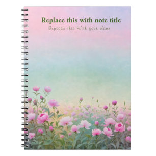 Caderno Espiral Notebook Pastel Floral rico