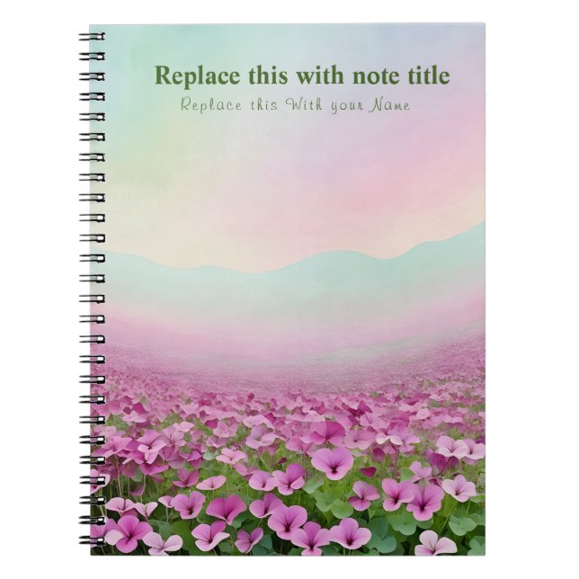 Caderno Espiral Notebook Pastel Floral rico (Frente)