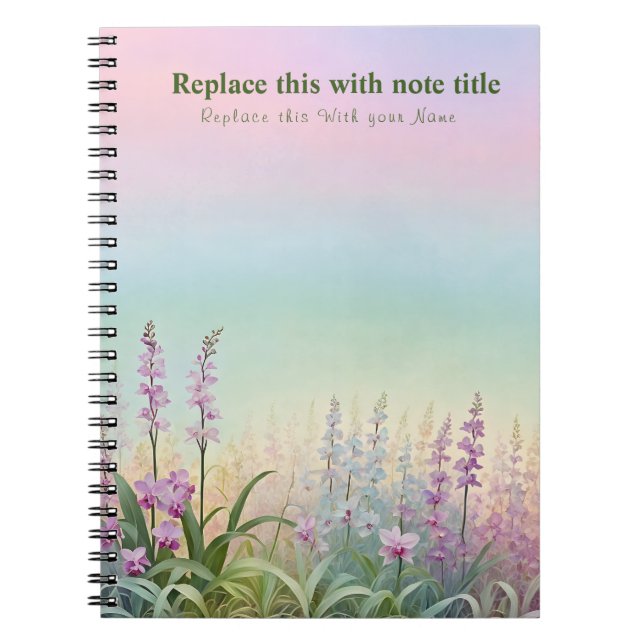 Caderno Espiral Notebook Pastel Floral rico (Frente)