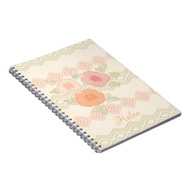 Caderno Espiral Notebook Pastel Floral Spiral