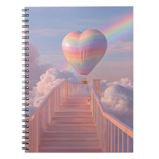 Caderno Espiral Notebook Pastel Heart Balloon Stairway (Frente)