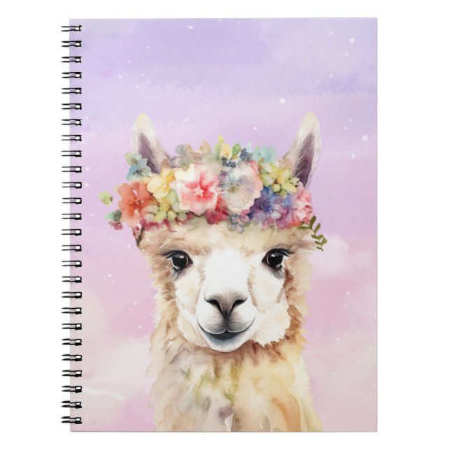 Caderno Espiral Notebook Pastel Llama (Frente)