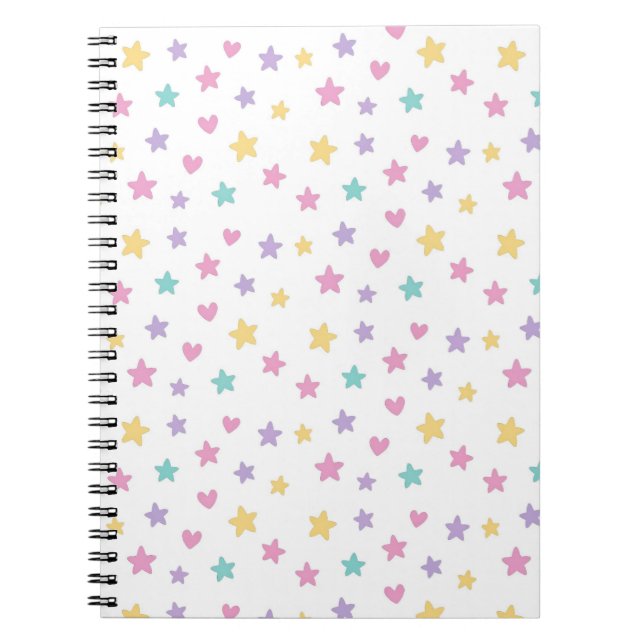 Caderno Espiral Notebook Pastel Stars and Heart Spiral (Frente)