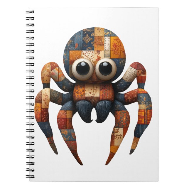 Caderno Espiral Notebook Patchwork Spider (Frente)