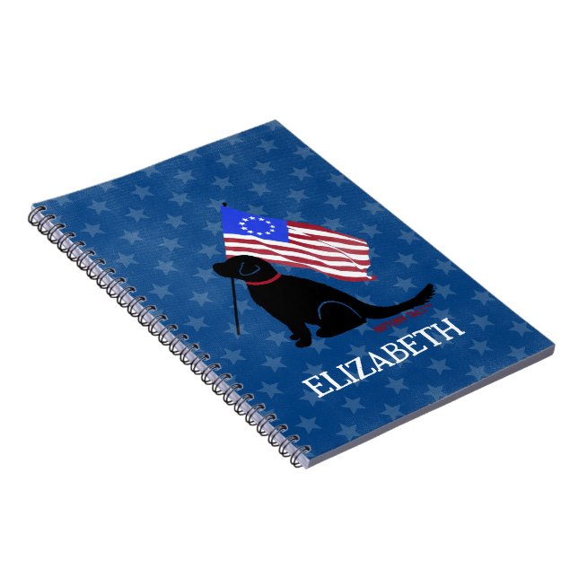 Caderno Espiral Notebook Patriot Black Lab Americano Personalizado (Lado Direito)
