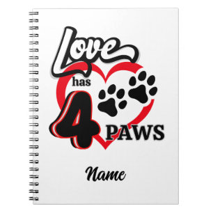 Caderno Espiral Notebook Paw Print Love