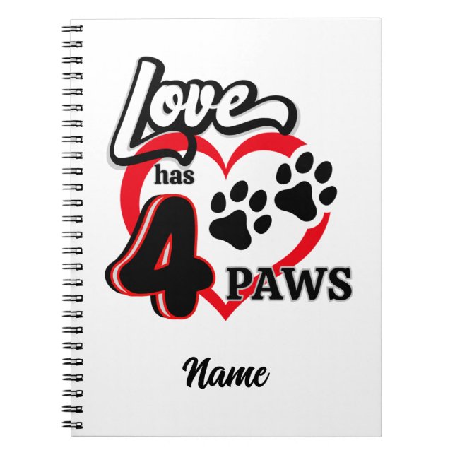 Caderno Espiral Notebook Paw Print Love (Frente)