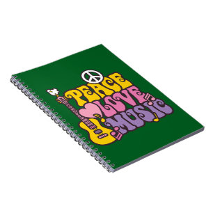 Caderno Espiral Notebook Peace, Love E Music Photo