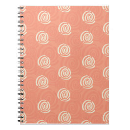 Caderno Espiral Notebook Peach e Cream Swirls
