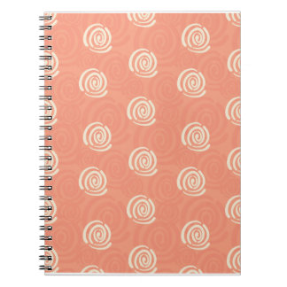 Caderno Espiral Notebook Peach e Cream Swirls