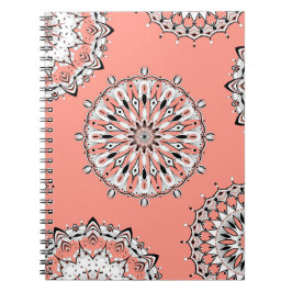 Caderno Espiral Notebook Peach Mandalas 2 Espiral