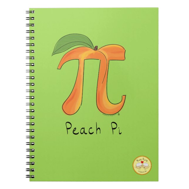 Caderno Espiral Notebook Peach Pi Cute Math Pi Day (Frente)