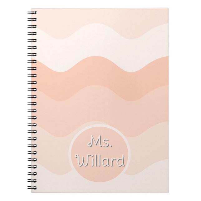 Caderno Espiral Notebook Peach wavy Spiral (Frente)