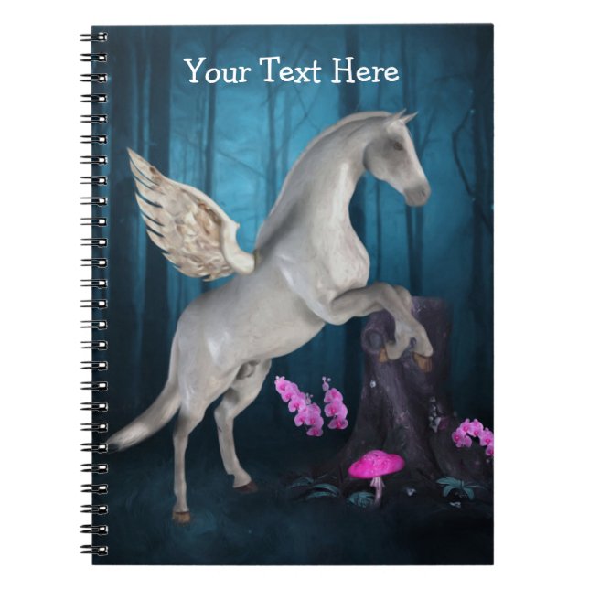 Caderno Espiral Notebook Pegasus Fantasy Horse Voando (Frente)