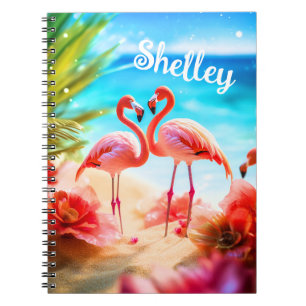 Caderno Espiral Notebook Pensado Flamingo Personalizado