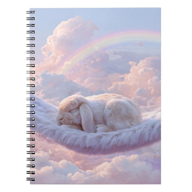 Caderno Espiral Notebook Pernalonga Fluffy Cloud Rainbow (Frente)