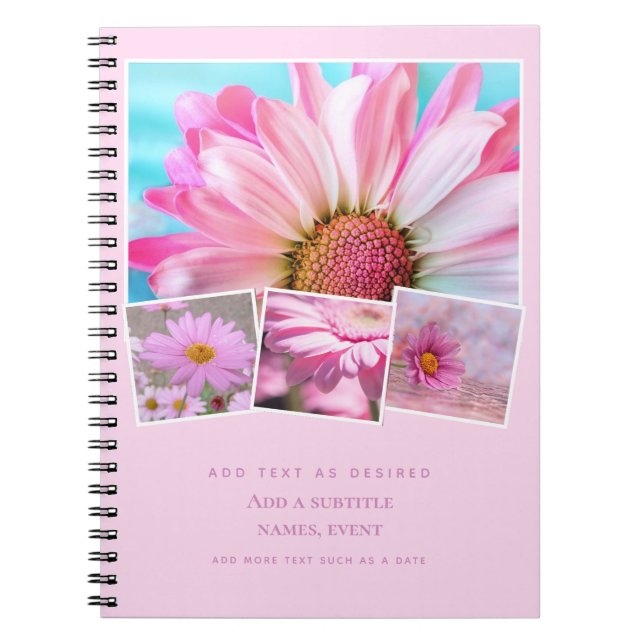 Caderno Espiral Notebook Personalizado Adicionar Fotografias Texto (Frente)